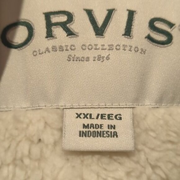 Orvis Mens XXL Navy Blue Fleece Sherpa Lined Quarter Zip Pullover Sweater NWT-lp - Picture 4 of 14